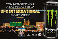 Logo Vola Las Vegas con Monster e vinci giochi UFC3 per Playstation