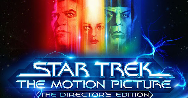 The faces of the characters from Star Trek look out over the movies title with a rainbow color filter over them.