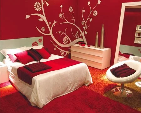 decor dormitorio rojo