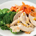 Chicken salad with carrot and apple relish