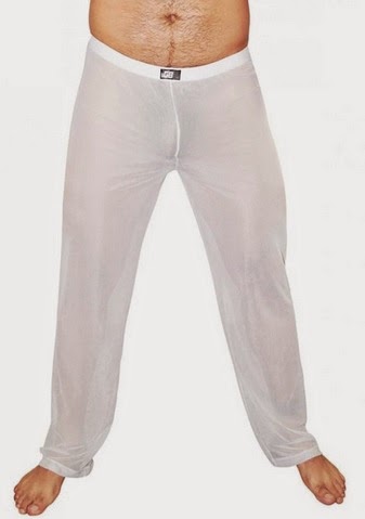 GBGB Wear Mens Underwear Sheer Loung Pants White