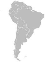 Grey blank map of South America