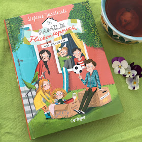 Kinderbuch "Familie Flickenteppich: Wir ziehen ein" von Stefanie Taschinski, mit Bildern von Anne-Kathrin Behl, erschienen im Oetinger Verlag, Rezension Kinderbuchblog Familienbuecherei