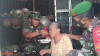 Wujud Kepedulian TNI, Kodim 1423/Soppeng Berikan Bantuan Sembako kepada Warga Tidak Mampu