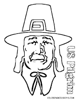 Free Pilgrim Thanksgiving Coloring Pages