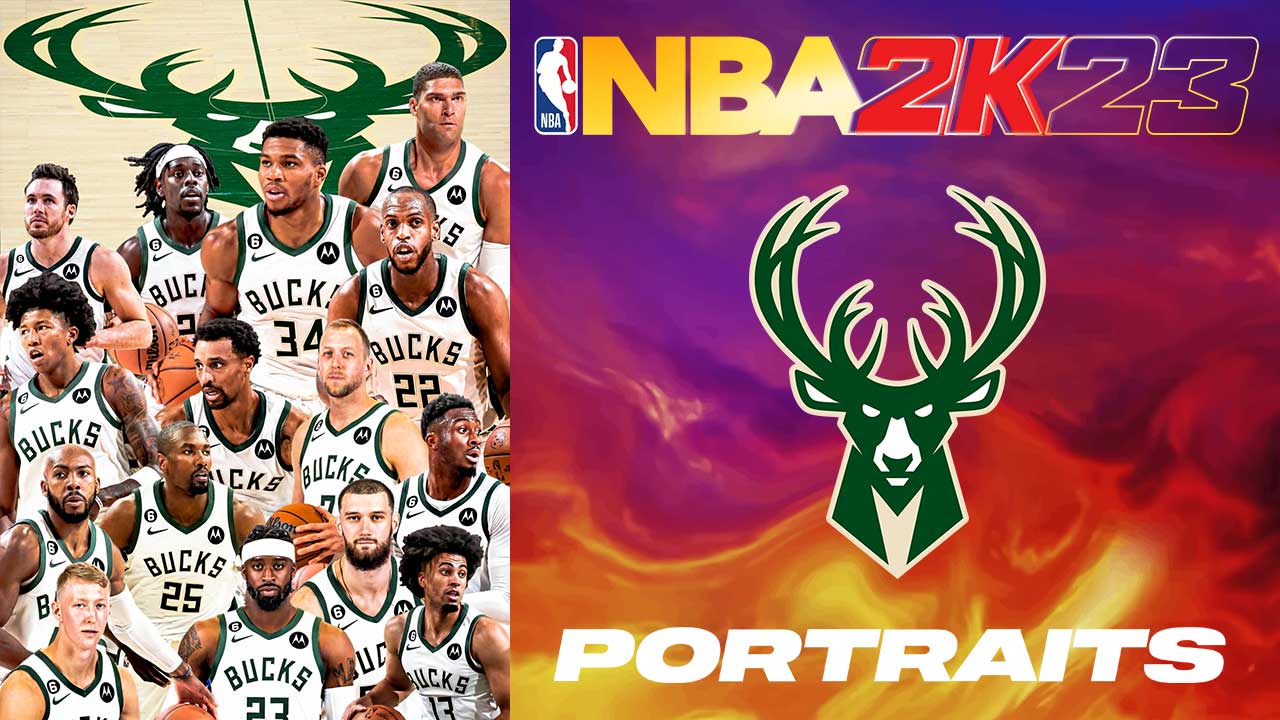 NBA 2K23 Milwaukee Bucks Next-Gen Portraits (All Players)