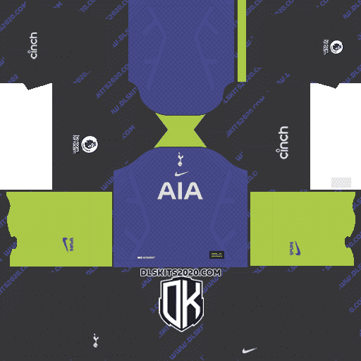 Tottenham Hotspur F.C. 2022-2023 Kit Released By Puma For Dream League Soccer 2019 (Away)