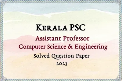 Assistant Professor Computer Science Answer Key | 23/06/2023