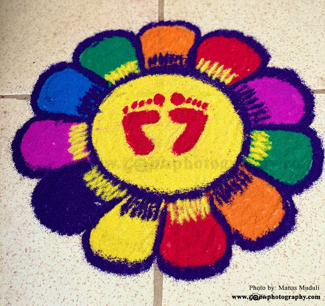 Muruja or Rangoli designs for Panchaka and Kartika Purnima near Tulasi Chaura by Manas Muduli