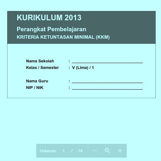 Kkm Kelas 2 Dan 5 Sd/Mi Kurikulum 2013