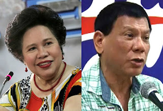 Rodrigo duterte and Miriam Santiago