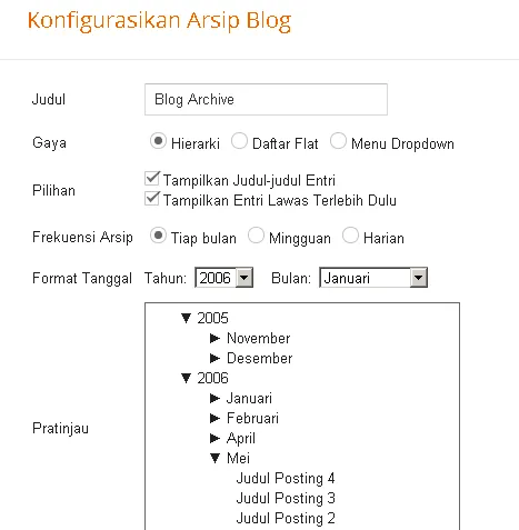 Cara membuat scroll box untuk blog archive