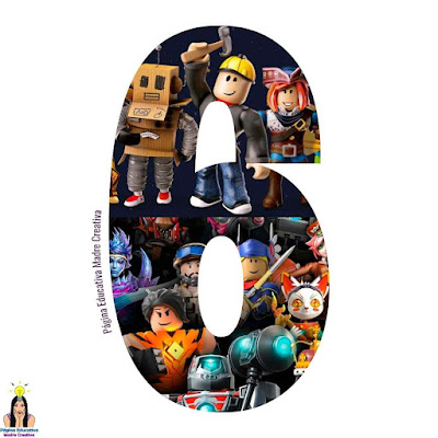 Número 6 Seis de ROBLOX para imprimir