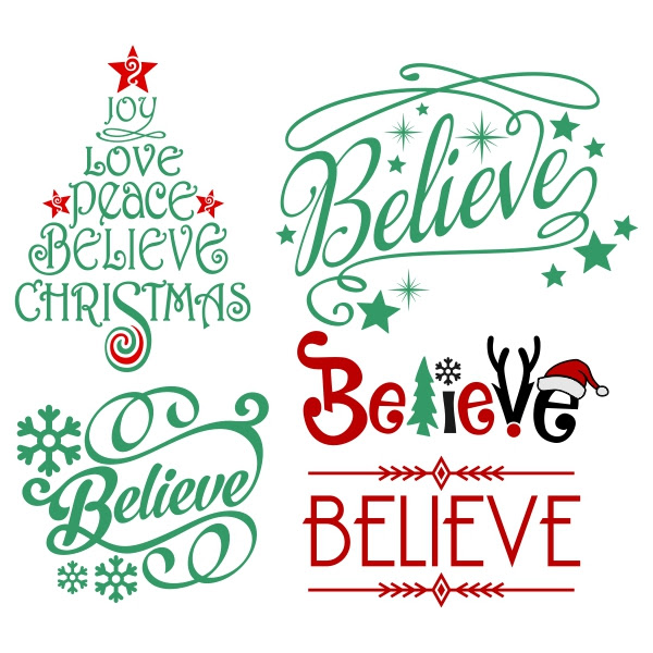 Download Christmas 'Believe' Five Ways: Free Silhouette .Studio ...