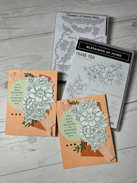 Floral greeting cards using images and sentiments from the Blessings of Home Stmap set from Stampin' Up!
