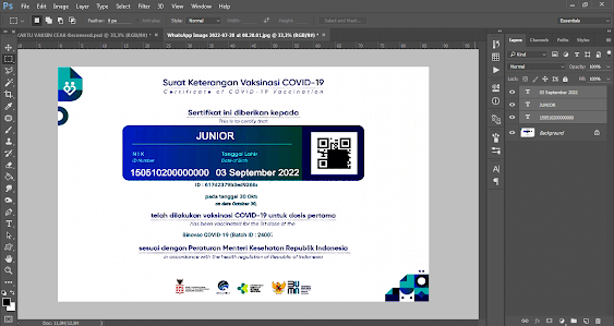 Download Action Edit Kartu Vaksin Agar Jelas Dicetak Seukuran KTP
