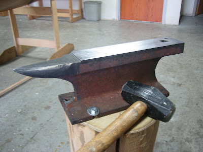 We just got finished hardening an anvil that we've shaped over the past few 