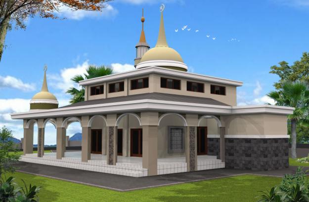 GAMBAR DESAIN MASJID MINIMALIS MODERN  contoh rumah 