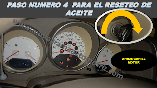 Paso numero 4 para el reseteo de aceite