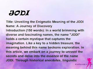 meaning of the name "JODI"