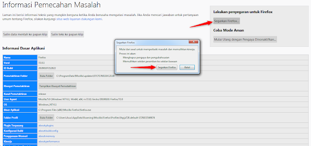 setel ulang mozilla firefox