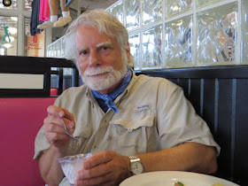 man eating ice cream