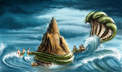 ksheera sagara madhanam, churning of ocean, churning ocean, snake in churning ocean