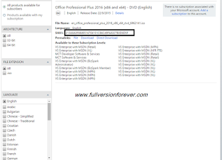 download ms office 2016 MSDN RTM full version with key