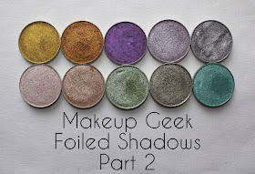 Makeup Geek foiled eye shadows