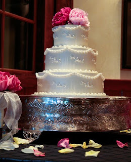 White Buttercream Wedding Cakes With Flowers