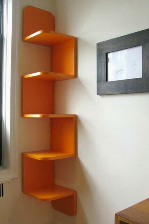 New ideas for corner shelving units, wall mounted corner shelves