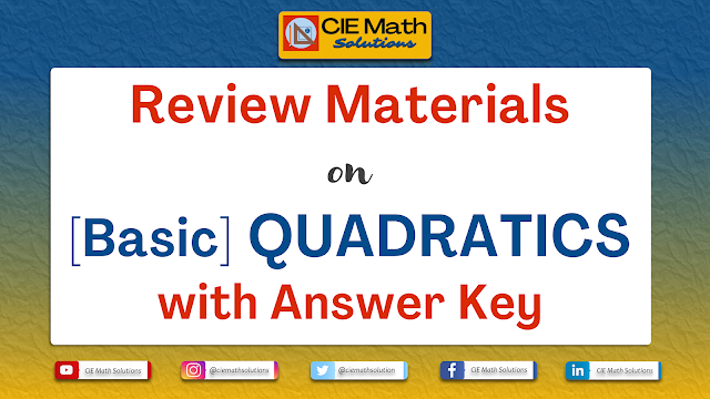 algebra, exam reviewer, exam preparations, solved items, as level math, pure math, quadratics, quadratic formula, completing the square, graphing quadratics, discriminants, simultaneous equations, non-linear equations