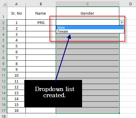 Drop down list with simple example