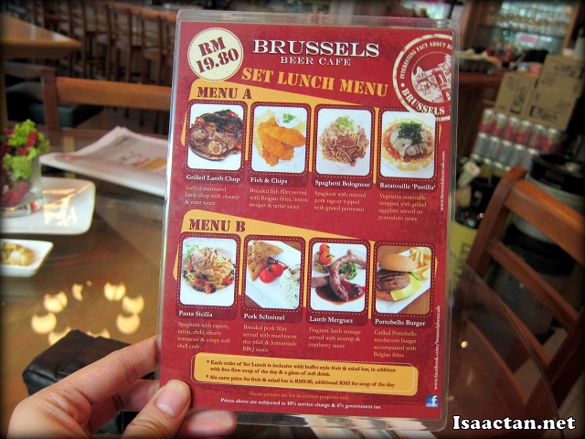 Brussels Beer Cafe Menara Hap Seng Set Lunch Promotion