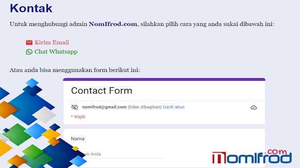 Alternatif Contact Form Blogger Yang Tidak Berfungsi 2023