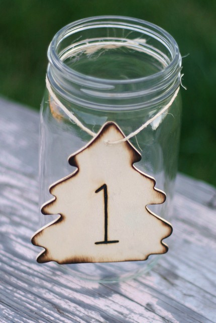 20 Christmas Tree Wedding Centerpiece Table Number Charms Engraved Wood 