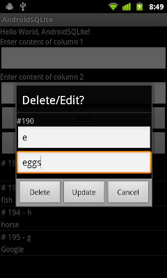 Edit row in SQLite database using SQLiteDatabase.update()