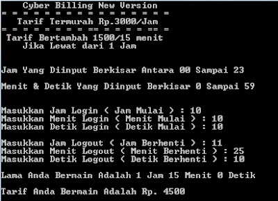 Program Pascal Billing Warnet