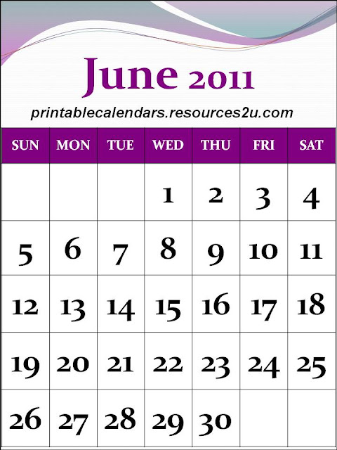 june calendar 2011 printable. June 2011 Calendar printable
