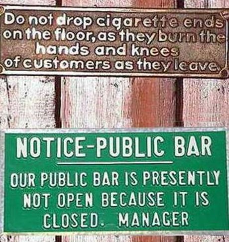 Funny Sign Images on There Are A Lot Of Bar Signs That Is Tagged Into The Bars There Are