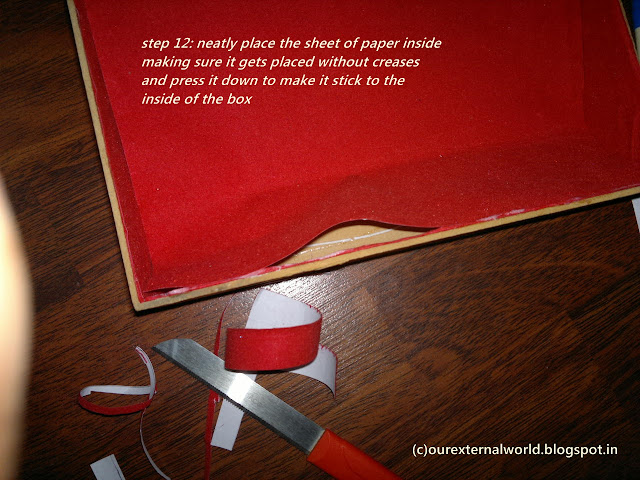 DIY Jewelry: Step 12 - Stick Remaining Paper To Inside Of Box