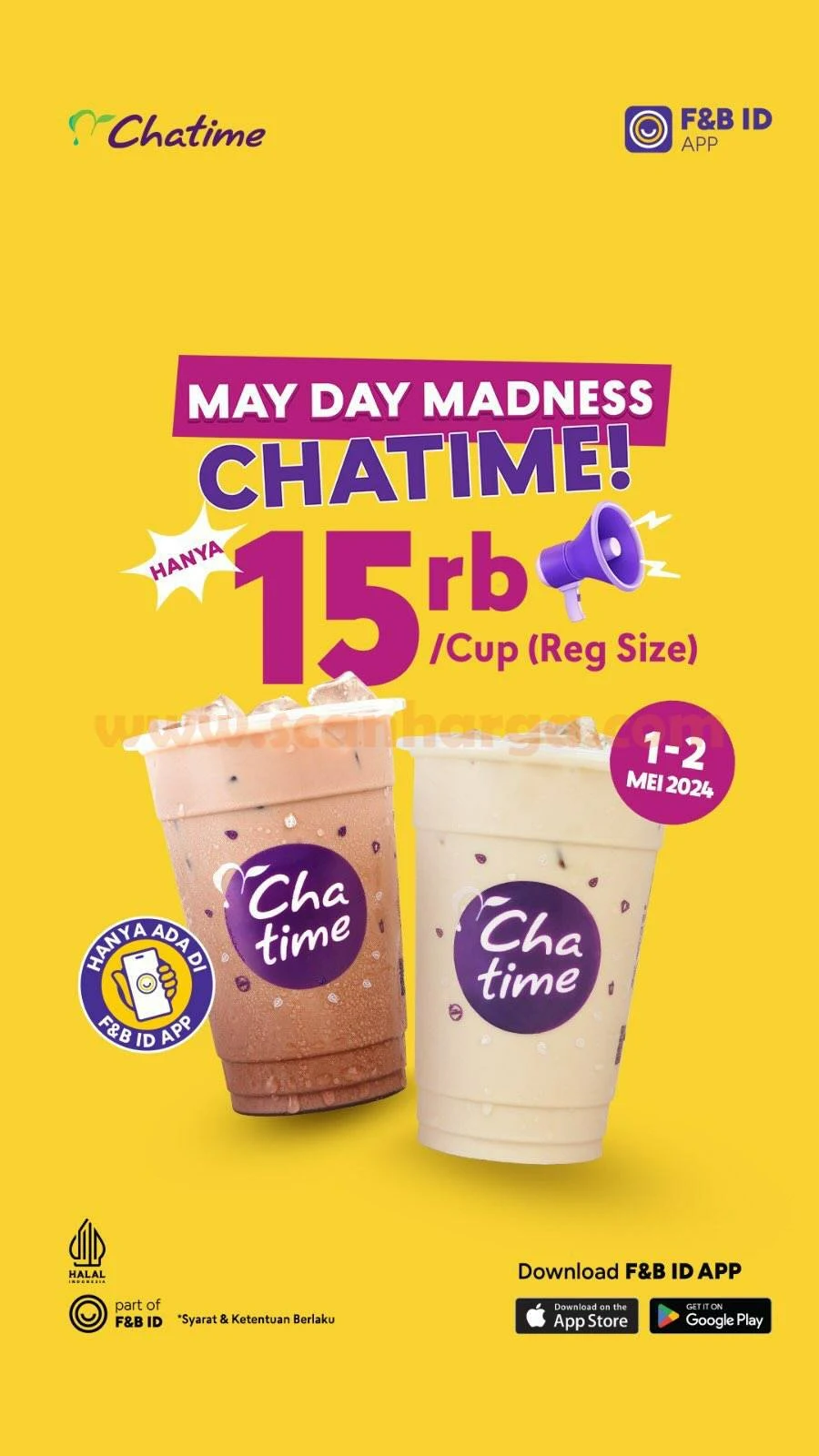 Promo Chatime May Day Madness - Chatime Reg Size Cuma Rp. 15.000