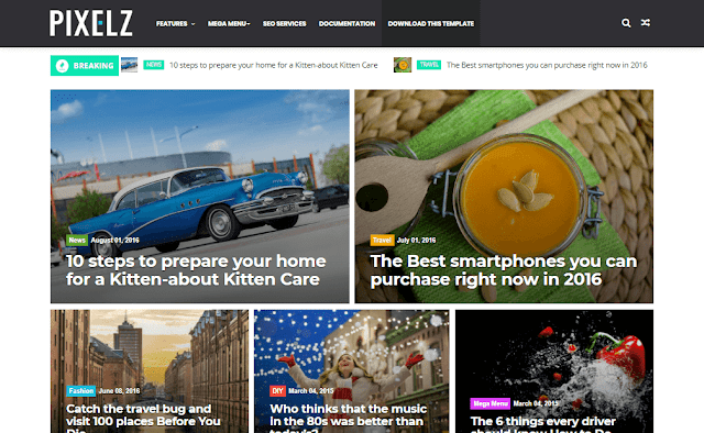 PixelZ Responsive Blogger Template