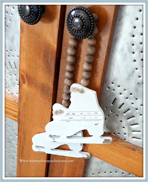 Cottage -Farmhouse- Christmas- Foyer-Wood-Bead-Skate-Ornament-From My Front Porch To Yours