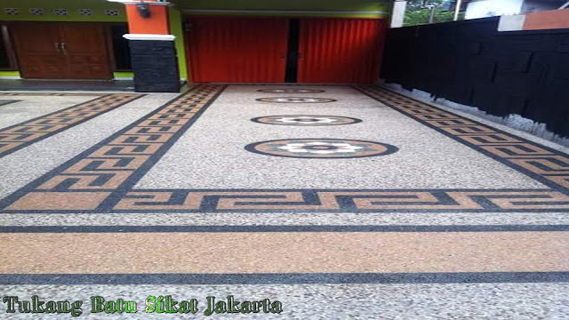 Koleksi Foto Gambar Carport Batu Sikat Motif Bunga