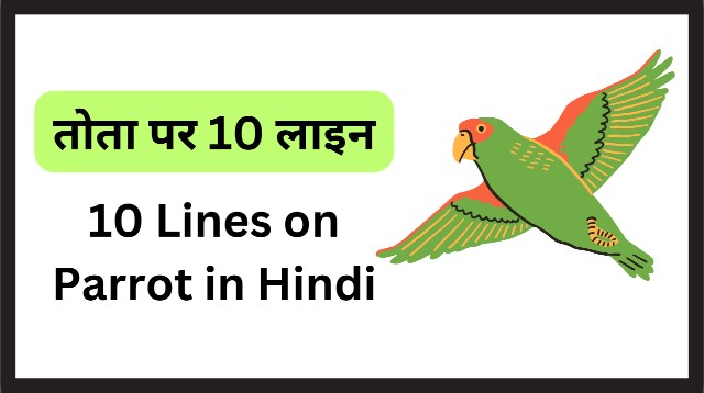 10 Lines on Parrot in Hindi - तोता पर 10 लाइन हिंदी में