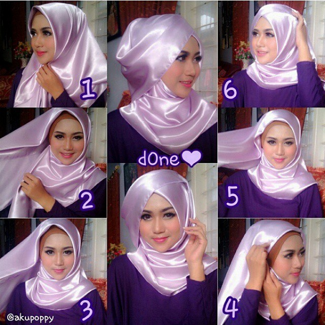 16 Tutorial Hijab Segi Empat Pesta Sederhana Modern Elegan