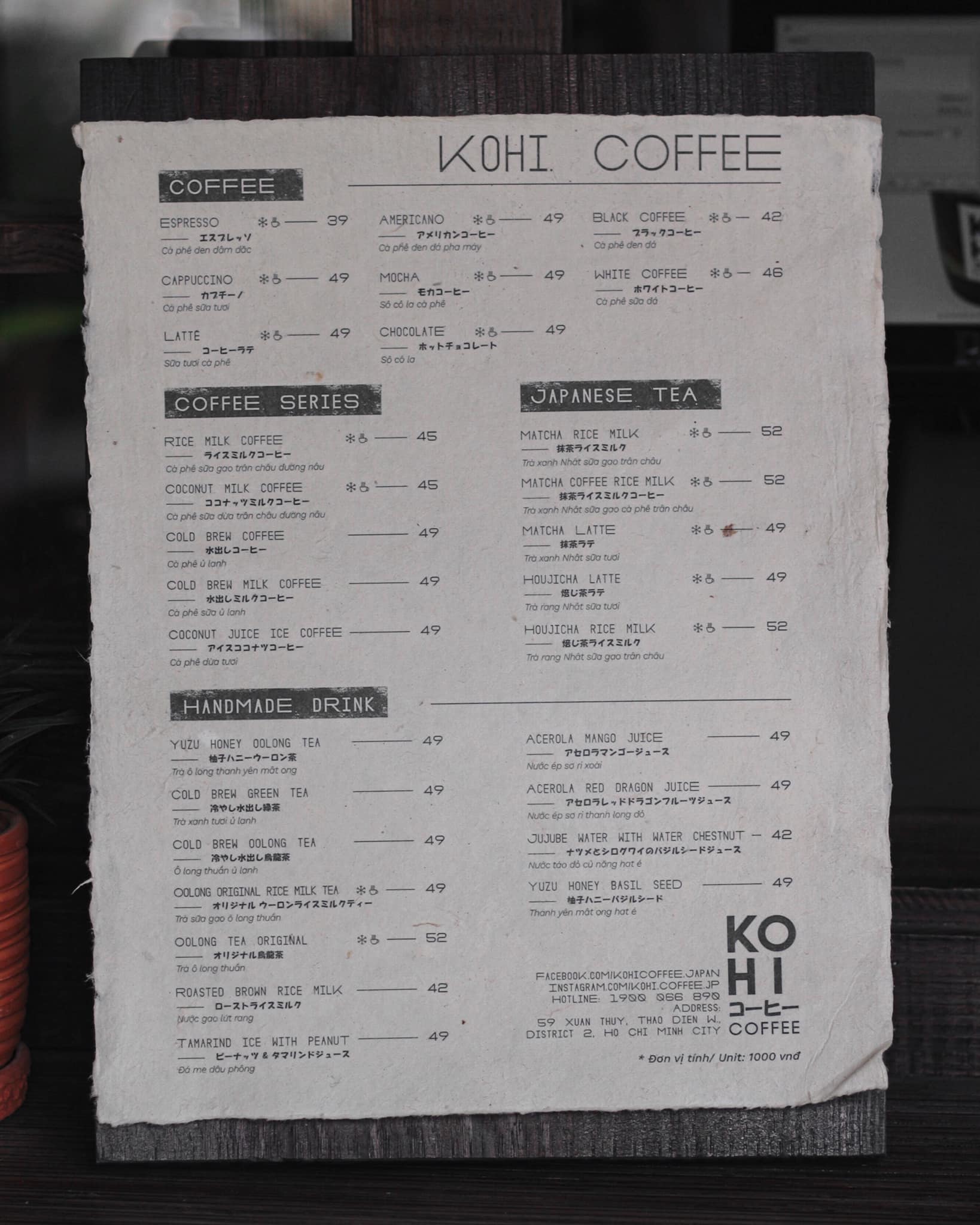 Kohi Coffee Quận 1