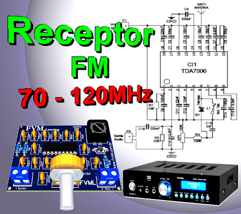 Receptor de FM 70 - 120MHz com TDA7000 + PCI