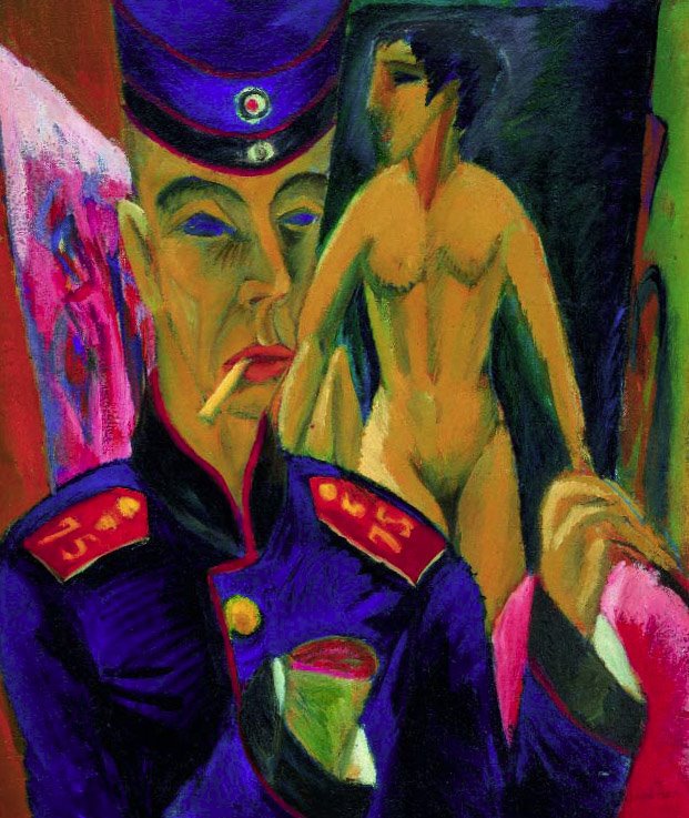 Kirchner, Ernest Ludwig. Self-Portrait as a Soldier. c. 1915.